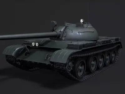 T-54 Tank Low-poly 3D model