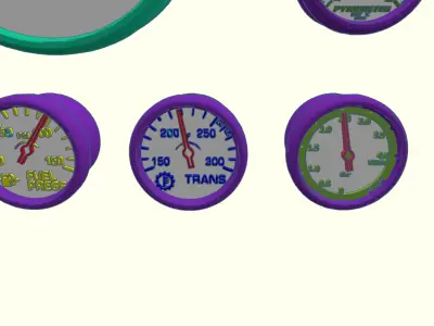 1-25th Semi Truck Instrument Gauges 3D print model