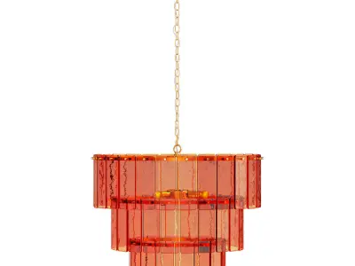 Houseof amber glass three light chandelier 3D model