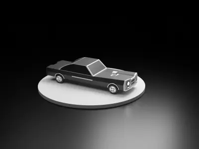 Low Poly Classic Racing Car Free low-poly 3D model