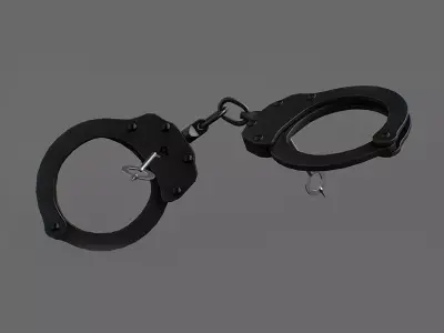 Handcuffs black Low-poly 3D model