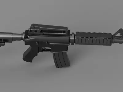 Assault rifle Low-poly 3D model
