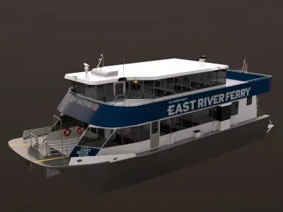 New York East River Ferry Boat 3D model