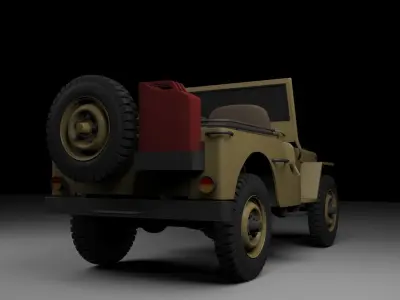 Willys military jeep 3D model purchase