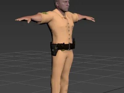 Police man Free low-poly 3D model