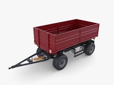 Agro trailer V5 Low-poly 3D model