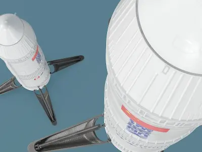Nebula 1 Rocket From Deep Blue Aerospace Standing Pose 3D model