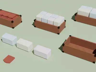 Carts Pack Low-poly 3D model