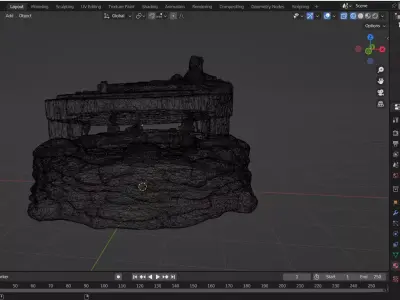 Cinematic Forest Bunker Low-poly 3D model