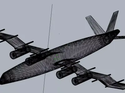 Waved Zigzag Wing Theoretical Heavy Cargo Plane 3D print model