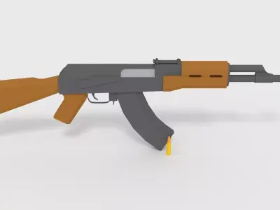 Low-Poly AK-47 GameReady ak - rifle Low-poly 3D model