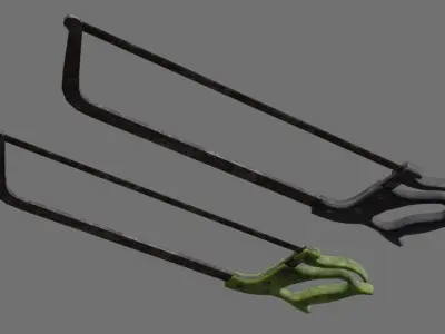 Butcher Hand Saw 1B Low-poly 3D model