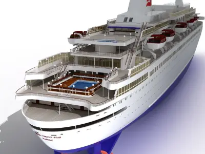 Royal Viking Star Cruise Ship Low-poly 3D model