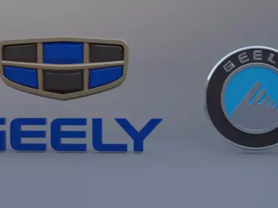 geely logo set 3D model