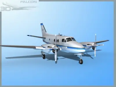 Falcon3D E90 King Air F02 3D model