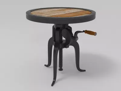 Industrial Adjustable Height Accent Table 3D model