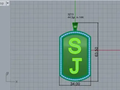 SJ Military Pendant 3213 3D print model