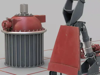 Kitbash collection-01 13 elements of technology from the 40s 3D model