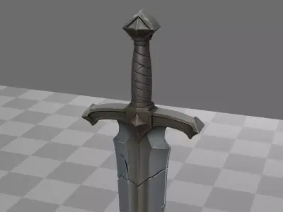 Fantasy Giant Sword Monument 3D model