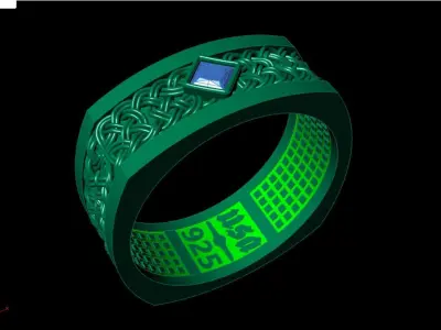  USA ring for man  3D print model