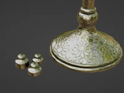 Scales balance scale with two pots Low-poly 3D model