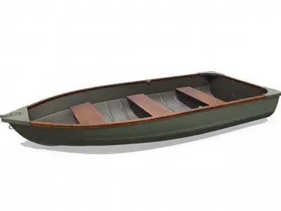 Old Metal Rowboat Low-poly PBR Low-poly 3D model