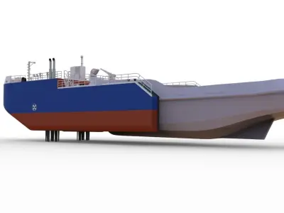 Detachable icebreaking bow  Self propelled for Tug Boat 32 3D print model