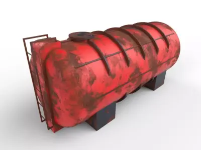liquid tank M2 - Old Low-poly 3D model