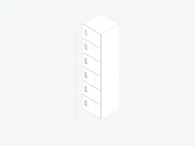 Locker - Resin - Locka - Classic Extra - Six Tier Low-poly 3D model