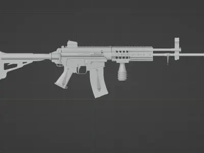 Rifle K2C1 Low-poly 3D model