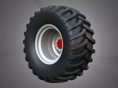 Front Wheel and Tire - Combine 1688 3D Model Pack