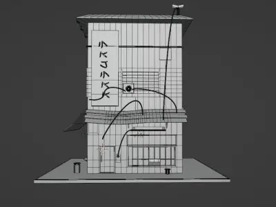 Cyberpunk Slum Building Free low-poly 3D model