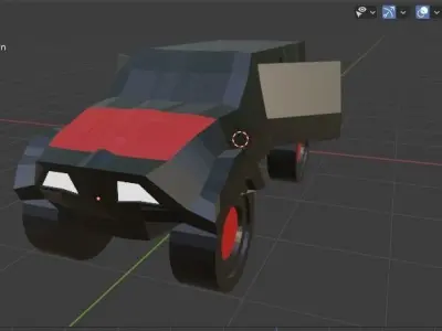 LowPoly Truck car in animation program Low-poly 3D model
