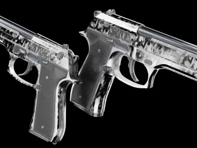 Low Poly Beretta M9 Low-poly 3D model