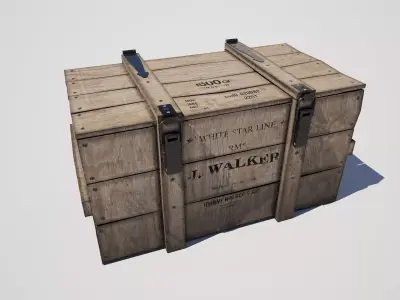 Wooden Military Freight Crate Low-poly 3D model