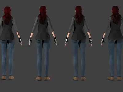 Alexa Ecarlette Low-poly I Post Apocalyptic Nuclear Pack Low-poly 3D model