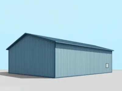 Industrial Warehouse Low-poly 3D model