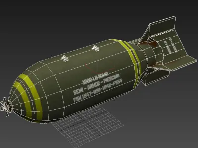 Lowpoly Bomb military Low-poly 3D model