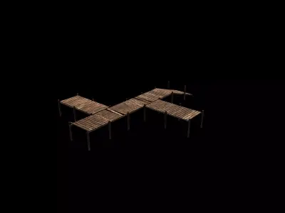  Wooden pier 3D model