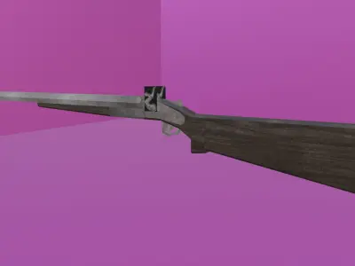 DOUBLE BARRELED SHOTGUN - LOW POLY - PS1 RETRO STYLE Low-poly 3D model