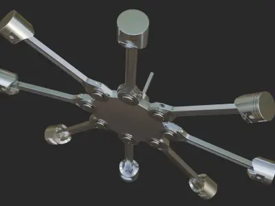 Radial Engine 3D model from CGTrader