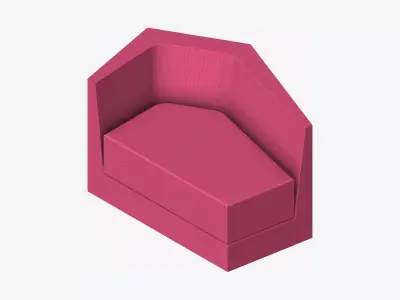 Furniture - Seating - Contemporary - Scoop - Left Low-poly 3D model