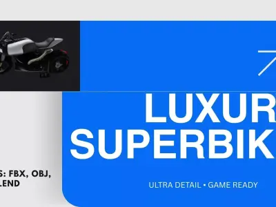 Luxury Sport Motorcycle 3D Model Method 143 Style High Detail 3D model