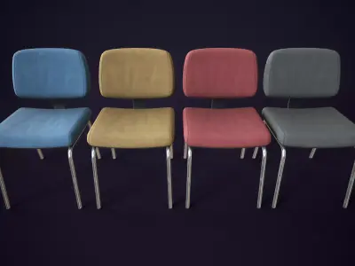 Retro Office Chair Low-poly 3D model