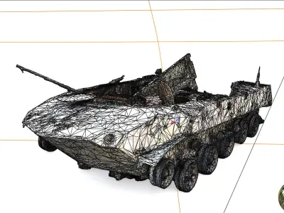 Destroyed BMD-1 Soviet airborne infantry fighting vehicle 3D model