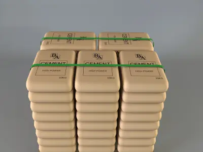 Cement pallet Low-poly 3D model