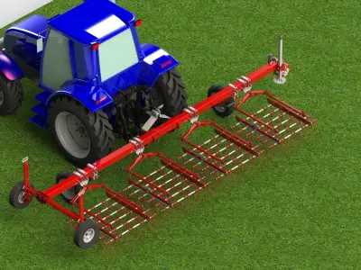 WG 0009 - Flexible tine harrow 3D model