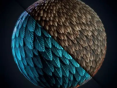 Feathers Stylized - VOL 01 - SBsar - Maps 3D model