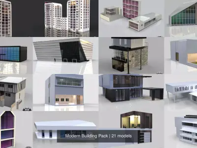 Modern Building Pack 3D Model Collection