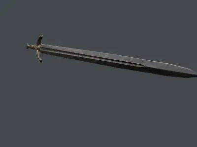Sword Low-poly 3D model lord of rings Low-poly 3D model